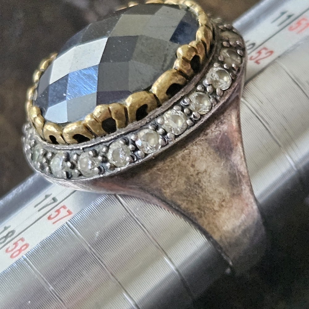 Retired Silpada Hematite Sterling Silver Ring - Picture 5 of 8